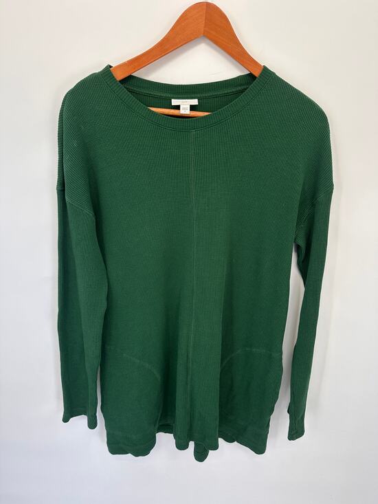 J. Jill Tops - J. Jill Green Long Sleeve Thermal Tunic Shirt // S